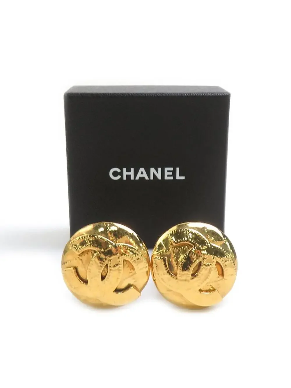 Auth Chanel Vintage Cc Logo Earrings #323730C33B